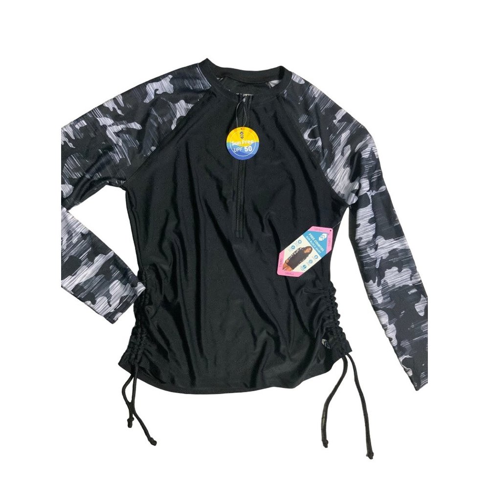 NWT FREE COUNTRY Long Sleeve Sun Block Shirt Rash Guard Small